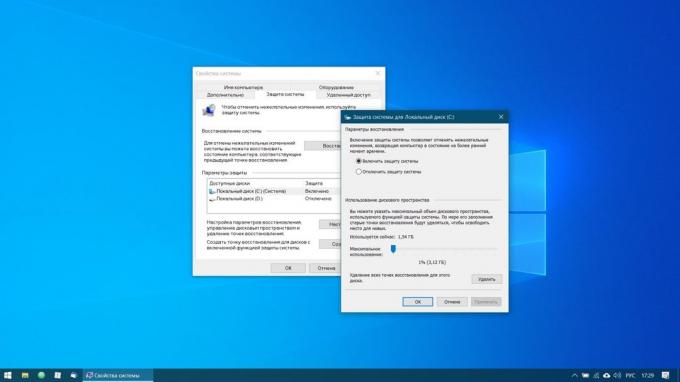 Konfigurointi Windows 10: Luo palautuspiste