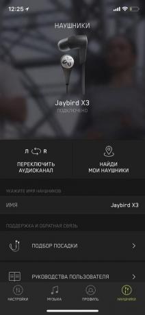 Jaybird X3: mobiilisovellus