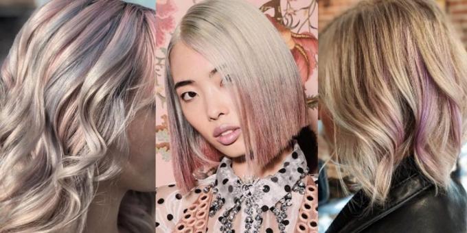 Muodikas hiusten väri vuonna 2019: Tinsel