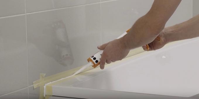 Asentaminen kylpy kätensä: Järjestäkää saumapuoli Muodon