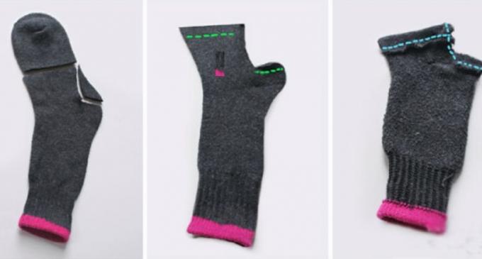 Miten saada lahjoja uudenvuodenaattona omin käsin: lapaset vanhoista sukkia