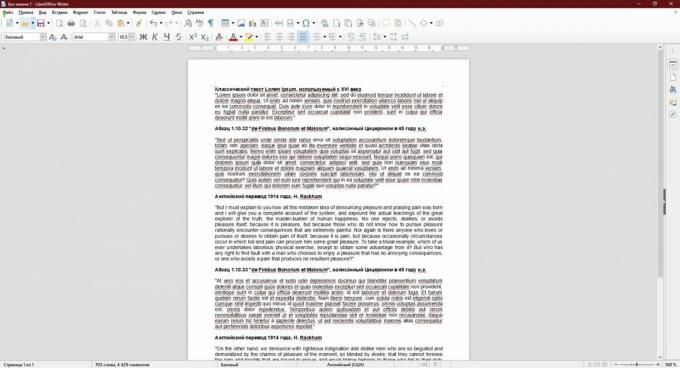 Laske merkkien määrä tekstissä: LibreOffice Writer