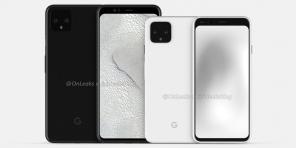 Google Pixel 4 kuvassa: näytön ilman "bang" ja kolme kameraa