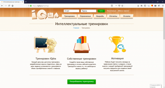 Online-resursseja lapsille 6 ja 7 vuotta: IQsha.ru