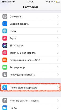 App Store IOS 11: Asetukset