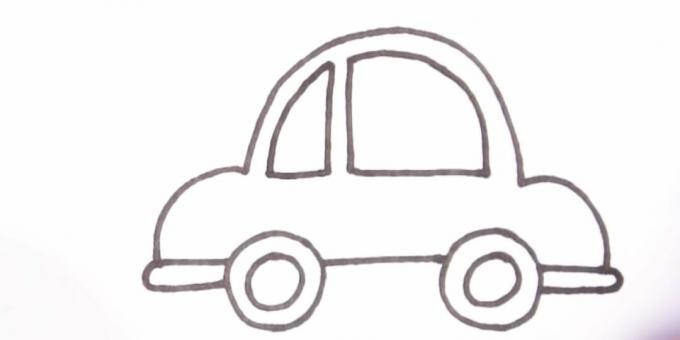 Kuinka piirtää auto: piirtää pieni ikkuna