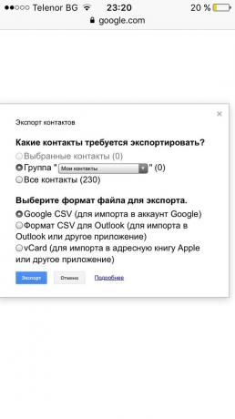 Google Contacts: Yhteystietojen vienti 2