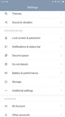 Xiaomi Mi Mix: käyttöjärjestelmä