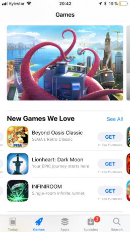 App Store IOS 11: vaakavieritys