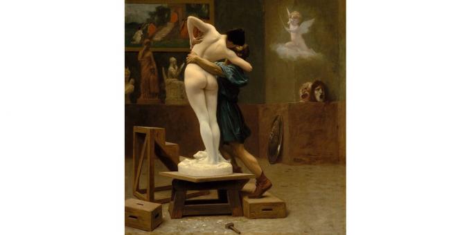 Parasosiaaliset suhteet: Pygmalion ja Galatea, Jean-Léon Jeromen maalaus, 1890