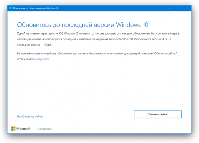 Windows 10 Creators Update -näyttö