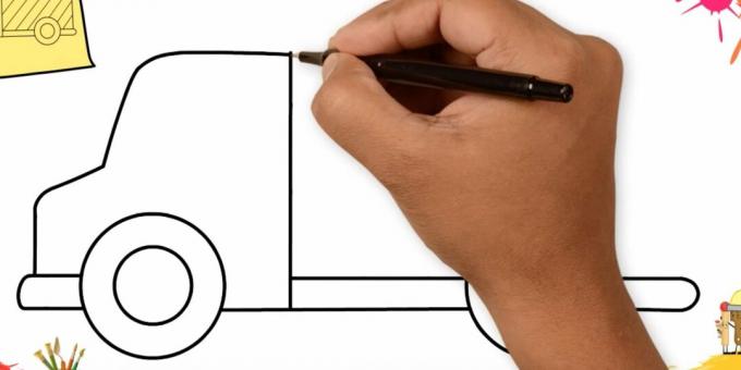 Kuinka piirtää kuorma-auto: piirtää auton etuosa