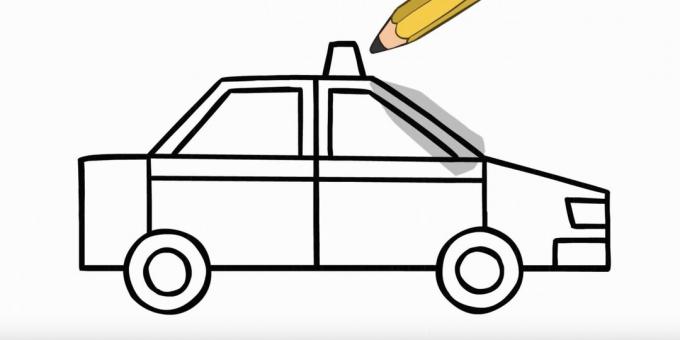 Kuinka piirtää auto: piirtää ajovalot ja majakka