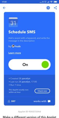 Suunnittelevat SMS Android: IFTTT