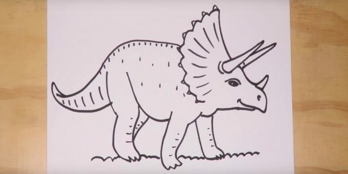 Kuinka piirtää Triceratops