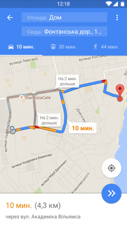 Google Maps navigoida auto