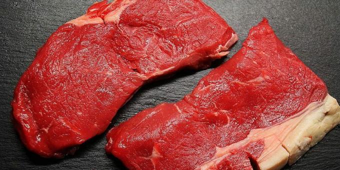 Mitkä elintarvikkeet sisältävät runsaasti rautaa: punainen liha