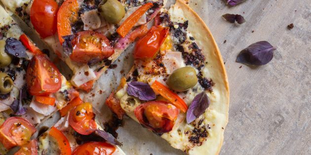 Tortilla-pizza: valmis ruokalaji