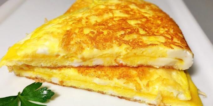 Pika-aamiainen: munakokkelia rapeaa juusto crust