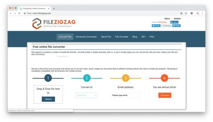 Online muuntimet: FileZigZag