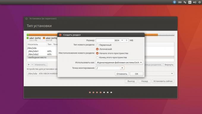 Asenna Ubuntu vieressä nykyisen järjestelmän käsiohjaustilassa