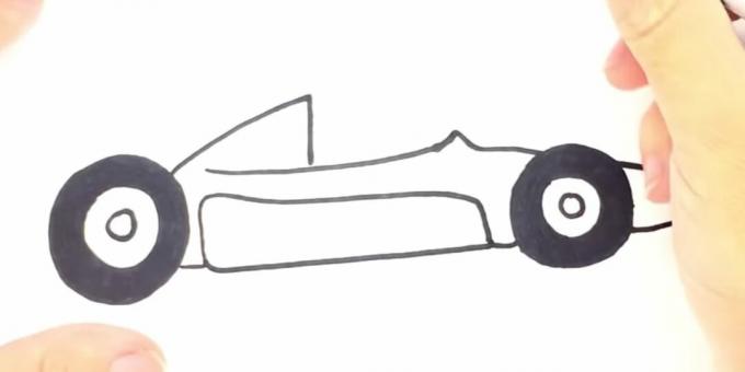 Kuinka piirtää kilpa-auto: piirrä auton pohja