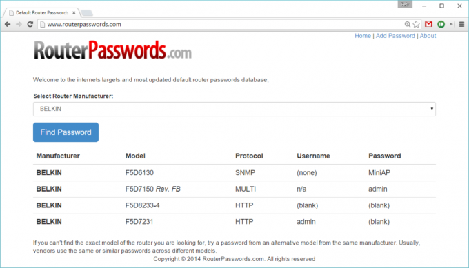 Miten löydän standardin käyttäjätunnuksen ja salasanan reitittimen