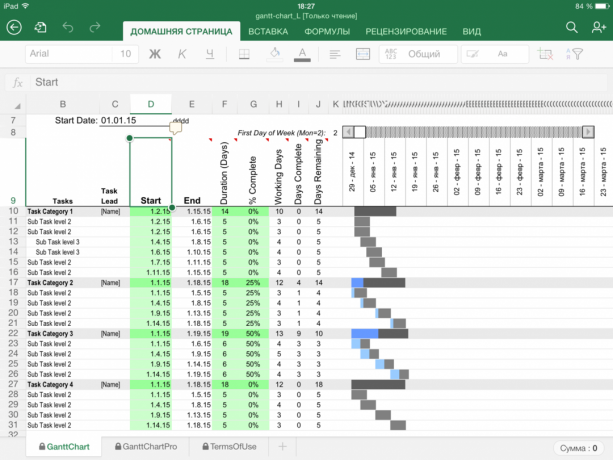 Excel janakaaviota mallin