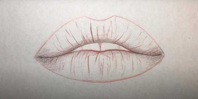 Kuinka maalata huulet: hahmota kuva ja näytä rakenne