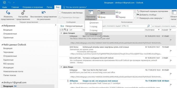Microsoft Outlook: esikatselu sähköpostit