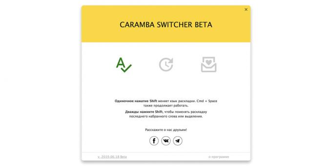 Mahdollisuuksia layout kytkin Caramba Switcher MacOS