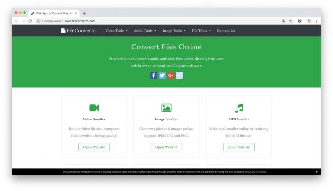 Online muuntimet: FileConverto