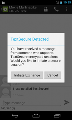 Textsecure lähettää salattuja SMS-ki