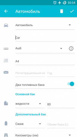Drivvo Android: data