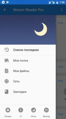 Moon + Lukija: menu