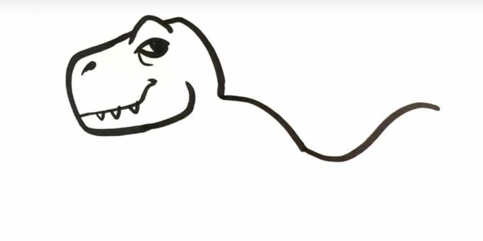 Kuinka piirtää dinosaurus: kuvaa hännän takaosa ja osa