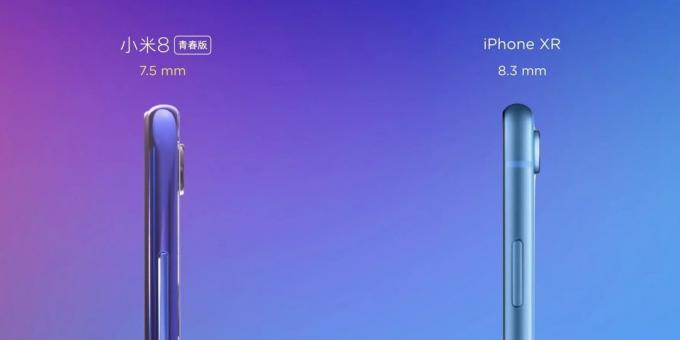 Xiaomi Mi 8 Lite: paksuus