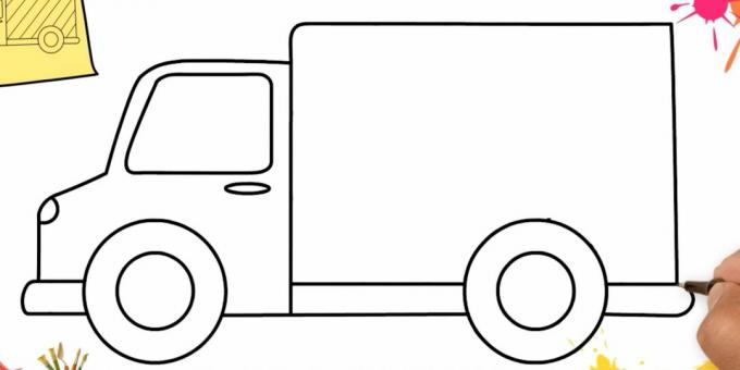 Kuinka piirtää kuorma-auto: viimeistele kori