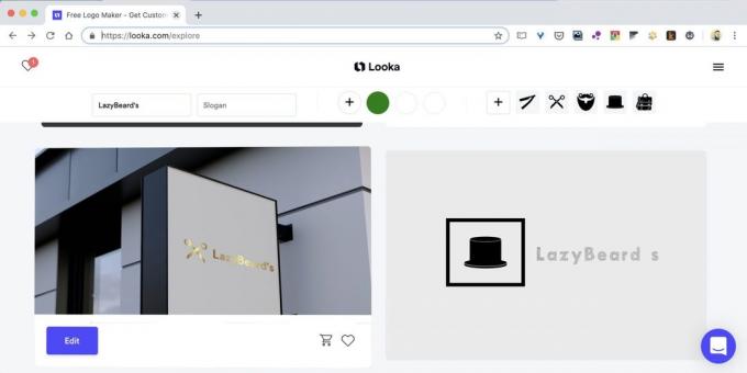 Miten luoda logo verkossa sivuilla Looka