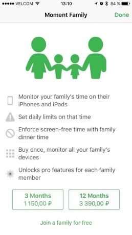 Hetki iOS: perhe pääsy