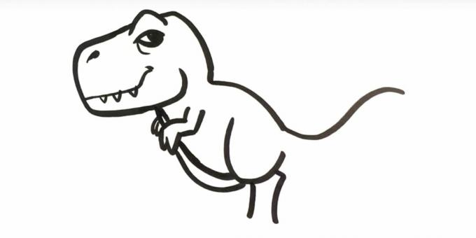 Kuinka piirtää tyrannosaurus: lisää vatsa ja tassun osa