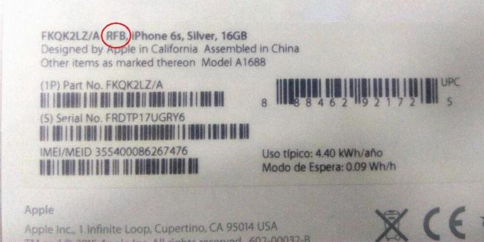 Miten tarkistaa iPhone ennen ostamista: RFB-merkintä osoittaa, että iPhone on palautettu Applen