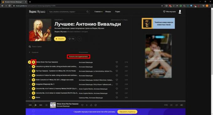 Kappaleen lataaminen Yandexistä. Musiikki ": YaMusic.pro