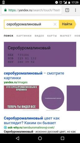 "Yandex": search for värit