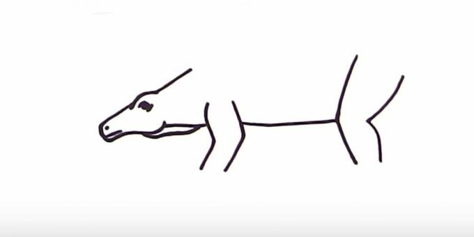 Kuinka piirtää Stegosaurus: lisää vatsa ja takajalka