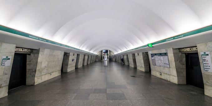 Nähtävyydet Pietarissa: metroasema "Lomonosov"