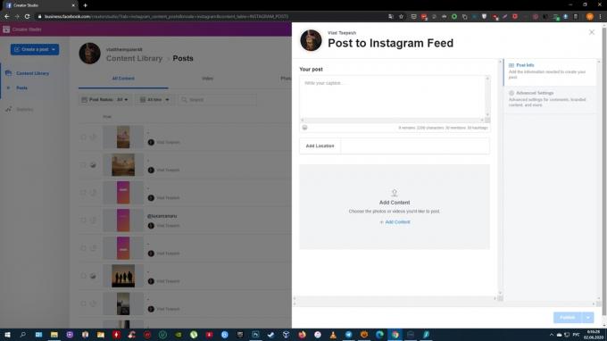 Kuinka lähettää video Instagramiin tietokoneeltasi: valitse Instagram-syöte