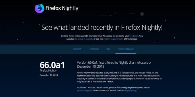 Versio Firefox: Firefox Öinen