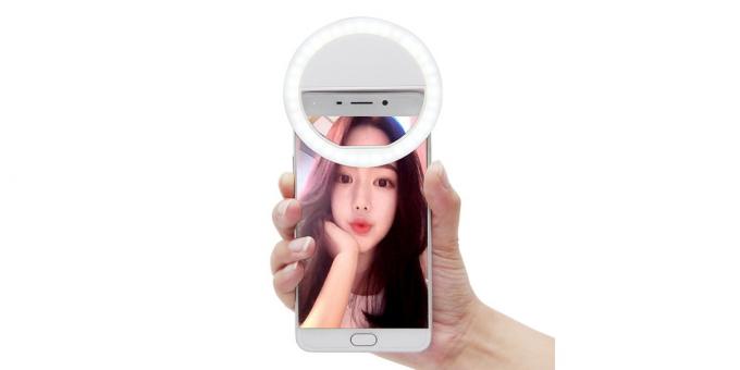 LED rengas selfie