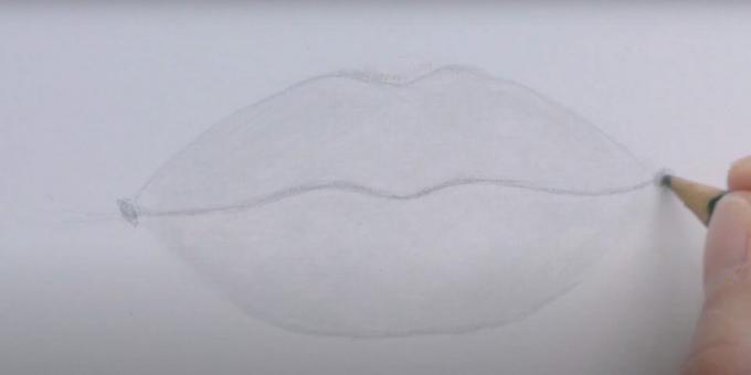 Kuinka piirtää huulet: hahmota alahuuli ja maalaa piirustuksen päälle